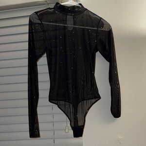 Auden Black Sheer Bodysuit